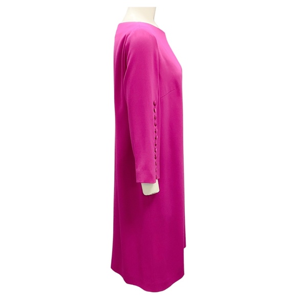 ESCADA SARI PINK DEHVA BUTTON SLEEVE MIDI DRESS - Picture 2 of 4